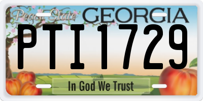 GA license plate PTI1729
