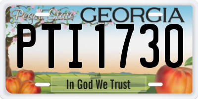 GA license plate PTI1730