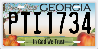 GA license plate PTI1734