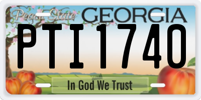 GA license plate PTI1740