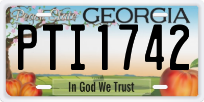 GA license plate PTI1742