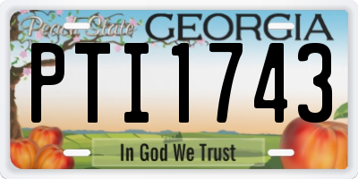 GA license plate PTI1743
