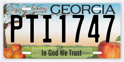 GA license plate PTI1747