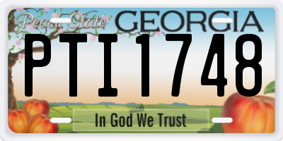 GA license plate PTI1748