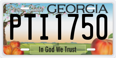 GA license plate PTI1750