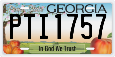 GA license plate PTI1757