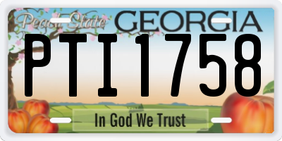 GA license plate PTI1758