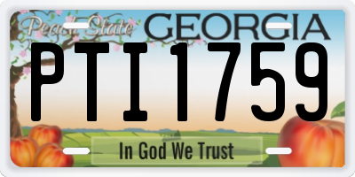 GA license plate PTI1759