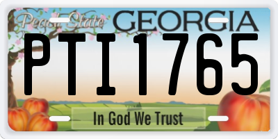 GA license plate PTI1765