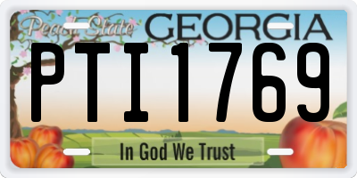 GA license plate PTI1769