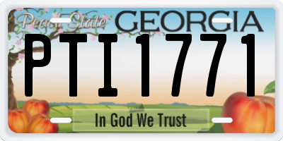 GA license plate PTI1771