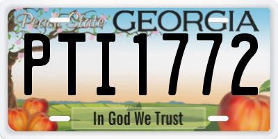 GA license plate PTI1772