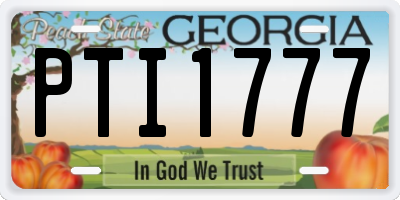 GA license plate PTI1777