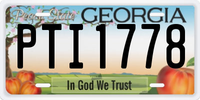 GA license plate PTI1778
