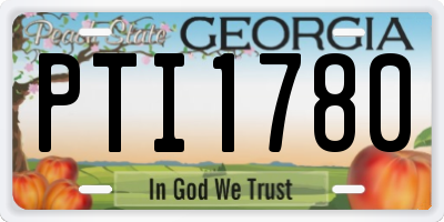 GA license plate PTI1780