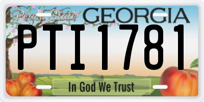 GA license plate PTI1781