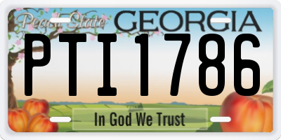 GA license plate PTI1786