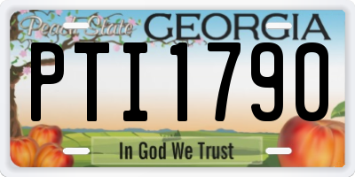 GA license plate PTI1790