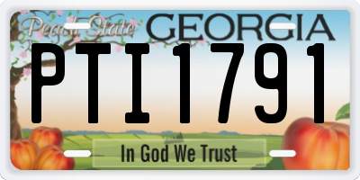 GA license plate PTI1791