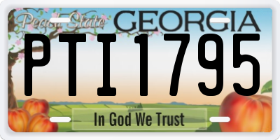 GA license plate PTI1795
