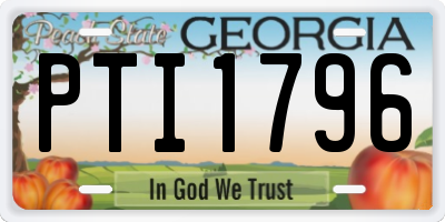 GA license plate PTI1796