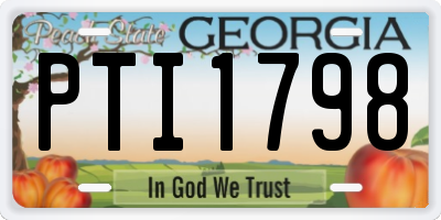 GA license plate PTI1798
