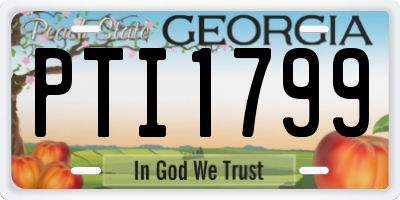 GA license plate PTI1799