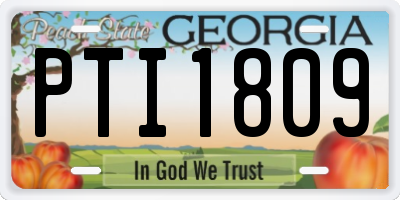 GA license plate PTI1809