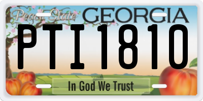 GA license plate PTI1810