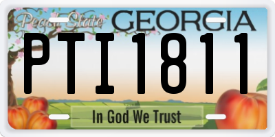GA license plate PTI1811