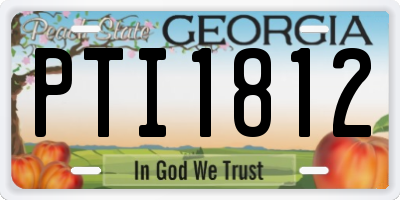 GA license plate PTI1812