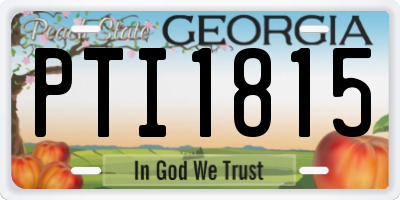 GA license plate PTI1815