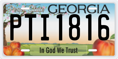 GA license plate PTI1816