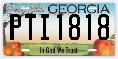 GA license plate PTI1818