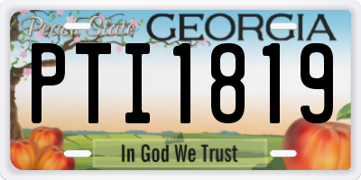 GA license plate PTI1819