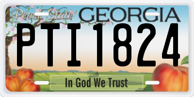 GA license plate PTI1824