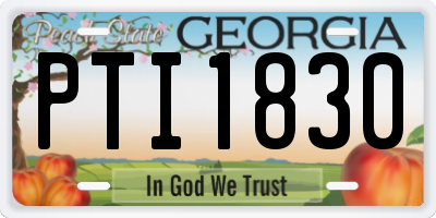 GA license plate PTI1830