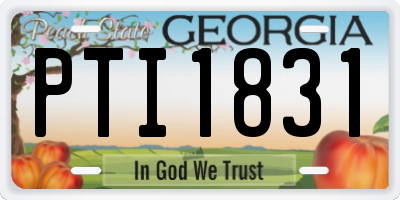 GA license plate PTI1831