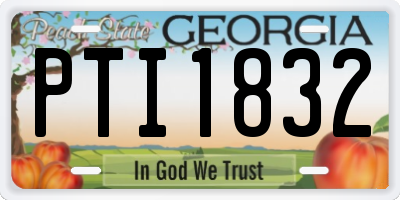 GA license plate PTI1832