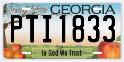 GA license plate PTI1833