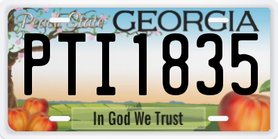 GA license plate PTI1835