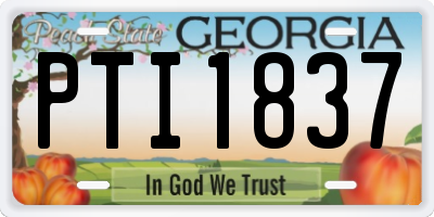 GA license plate PTI1837