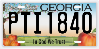 GA license plate PTI1840