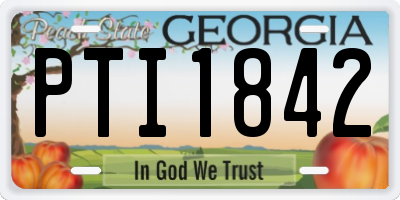 GA license plate PTI1842