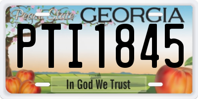 GA license plate PTI1845
