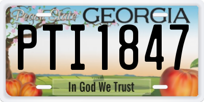 GA license plate PTI1847