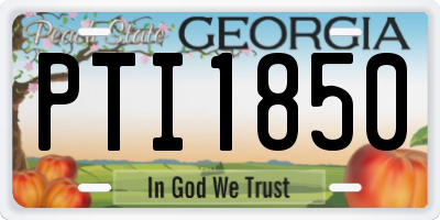 GA license plate PTI1850