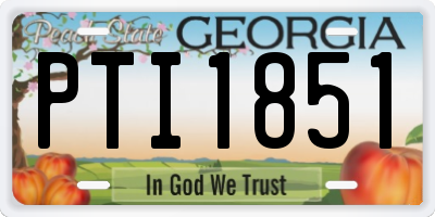 GA license plate PTI1851