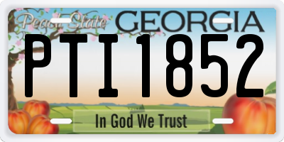 GA license plate PTI1852