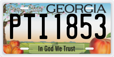 GA license plate PTI1853